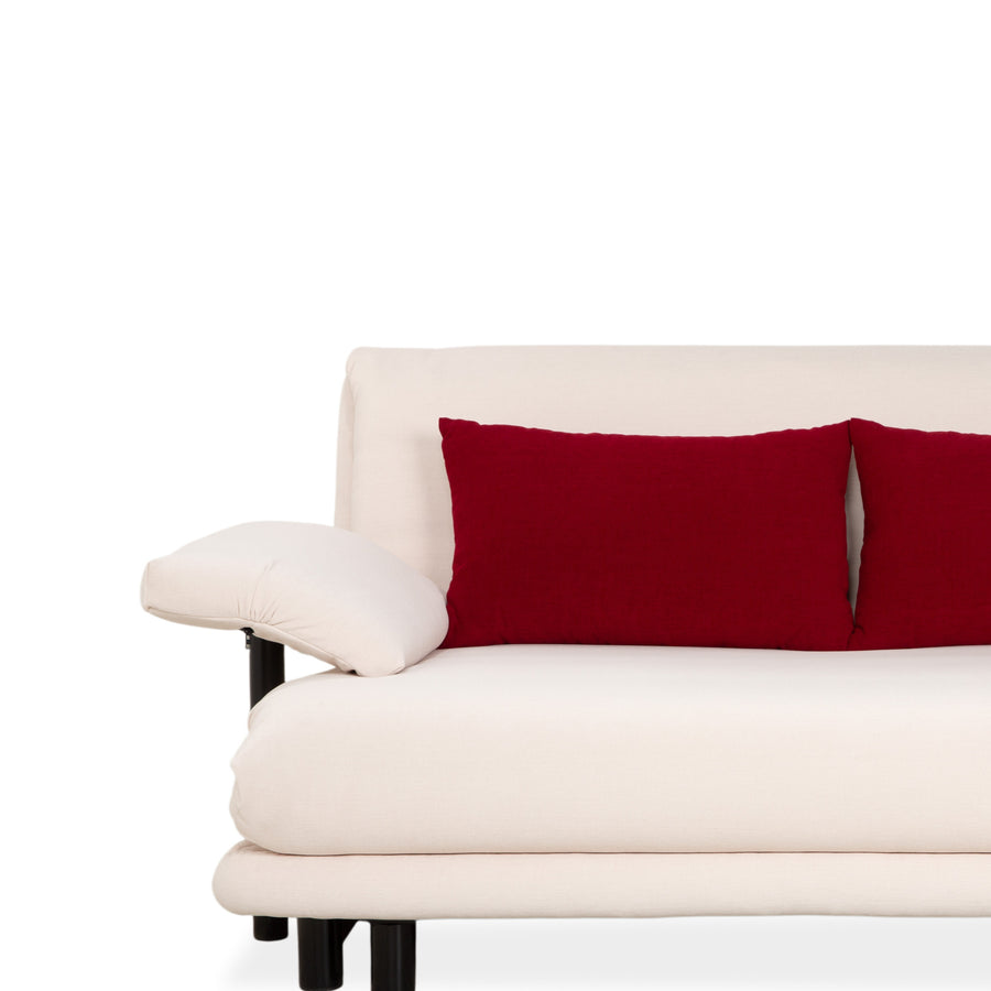 ligne roset Multy Stoff Dreisitzer Creme Rot Sofa Couch Funktion Neubezug Armlehnen
