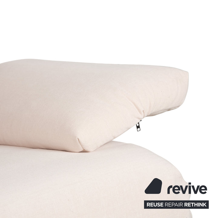 Ligne Roset Multy Dreisitzer Armlehnen Stoff Weiß Creme Rot Schwarz Schlaffunktion Schlafsofa Neubezug