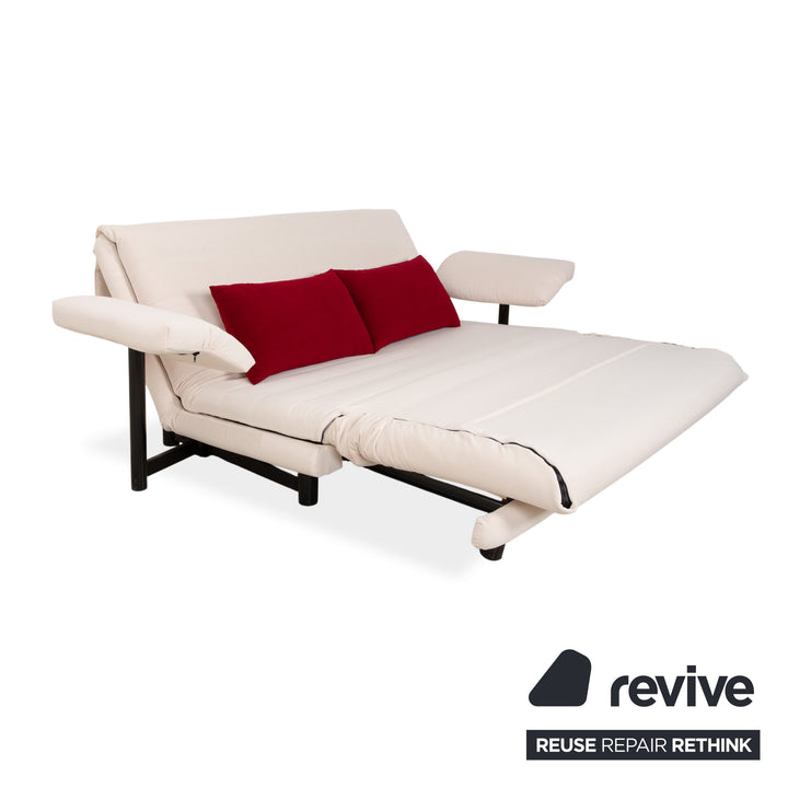 Ligne Roset Multy Dreisitzer Armlehnen Stoff Weiß Creme Rot Schwarz Schlaffunktion Schlafsofa Neubezug