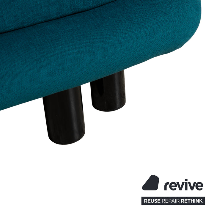 Ligne Roset Multy Stoff Dreisitzer Blau Pertol Orange manuelle Funktion Sofa Couch Schlafsofa Neubezug