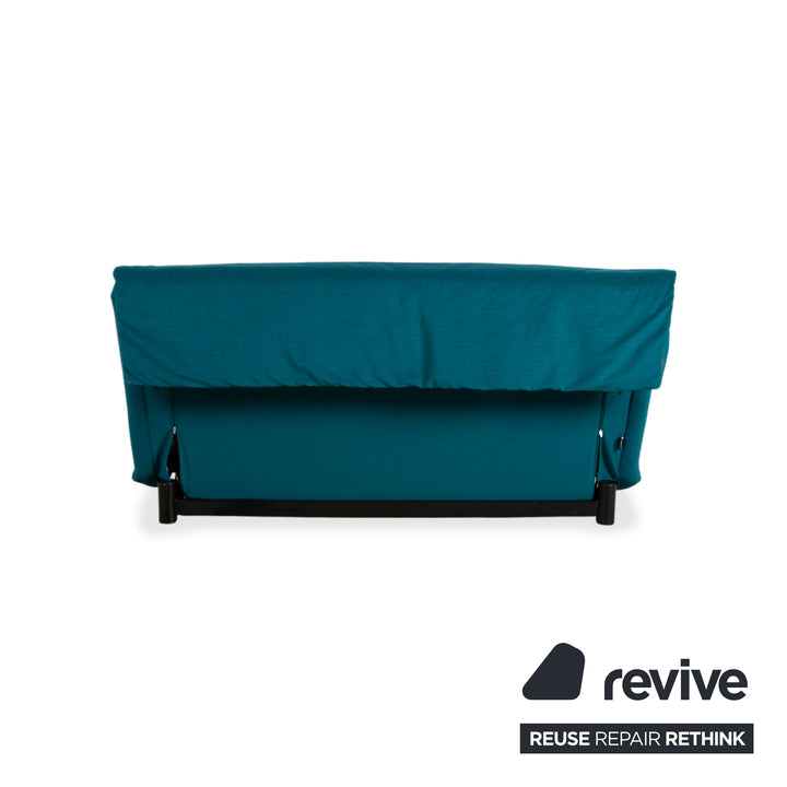 Ligne Roset Multy Tissu Trois Places Bleu Pétrole Orange Fonction Manuelle Canapé Convertible Déhoussable