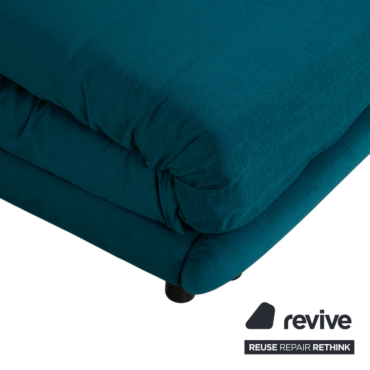 Ligne Roset Multy Tissu Trois Places Bleu Pétrole Orange Fonction Manuelle Canapé Convertible Déhoussable