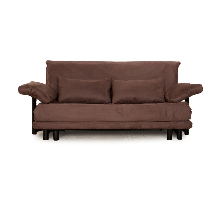 ligne roset Multy fabric three-seater dark brown incl. armrest frame black sleep function new cover