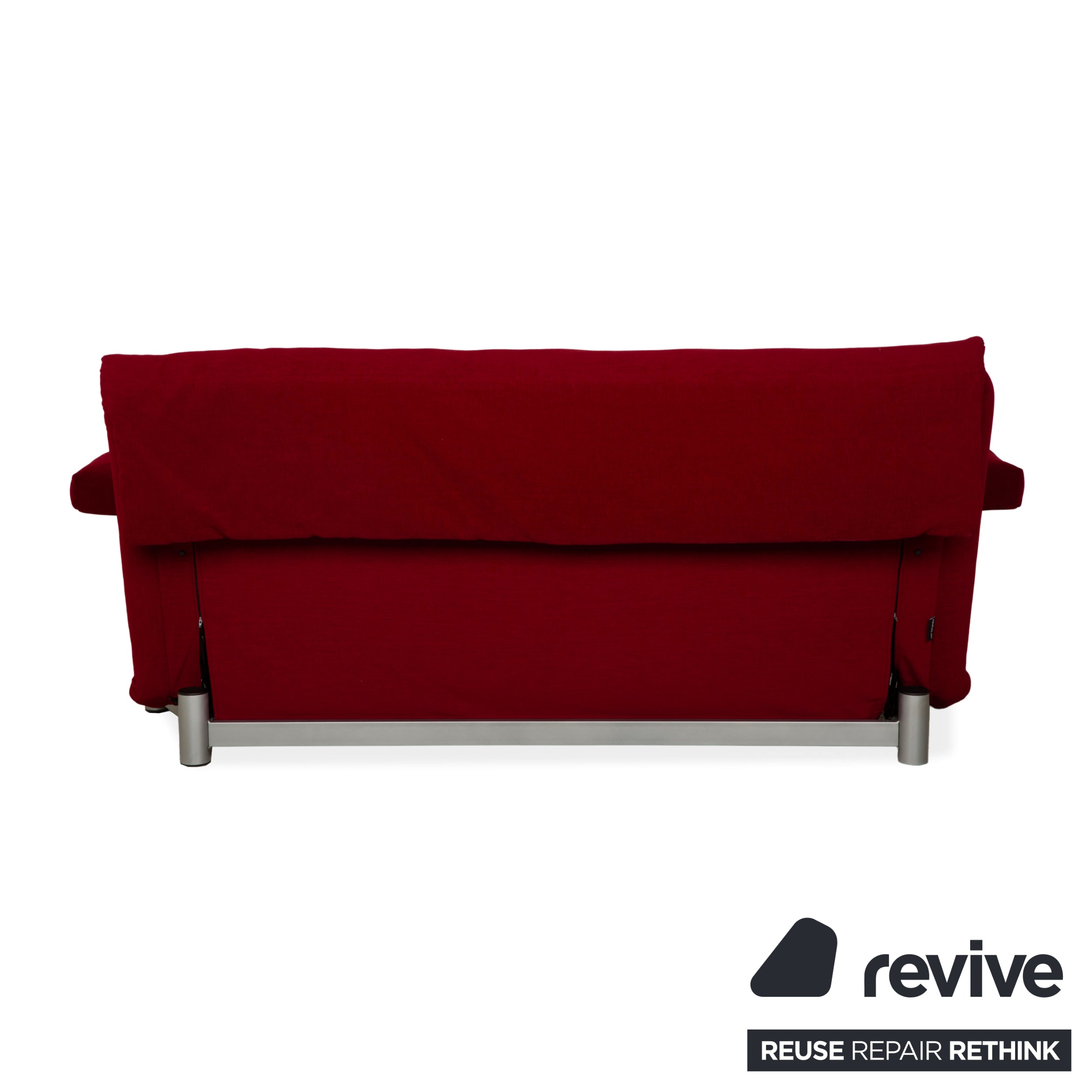 Ligne Roset Multy Stoff Dreisitzer Dunkelrot Schlaffunktion inkl. Armlehnen Neubezug