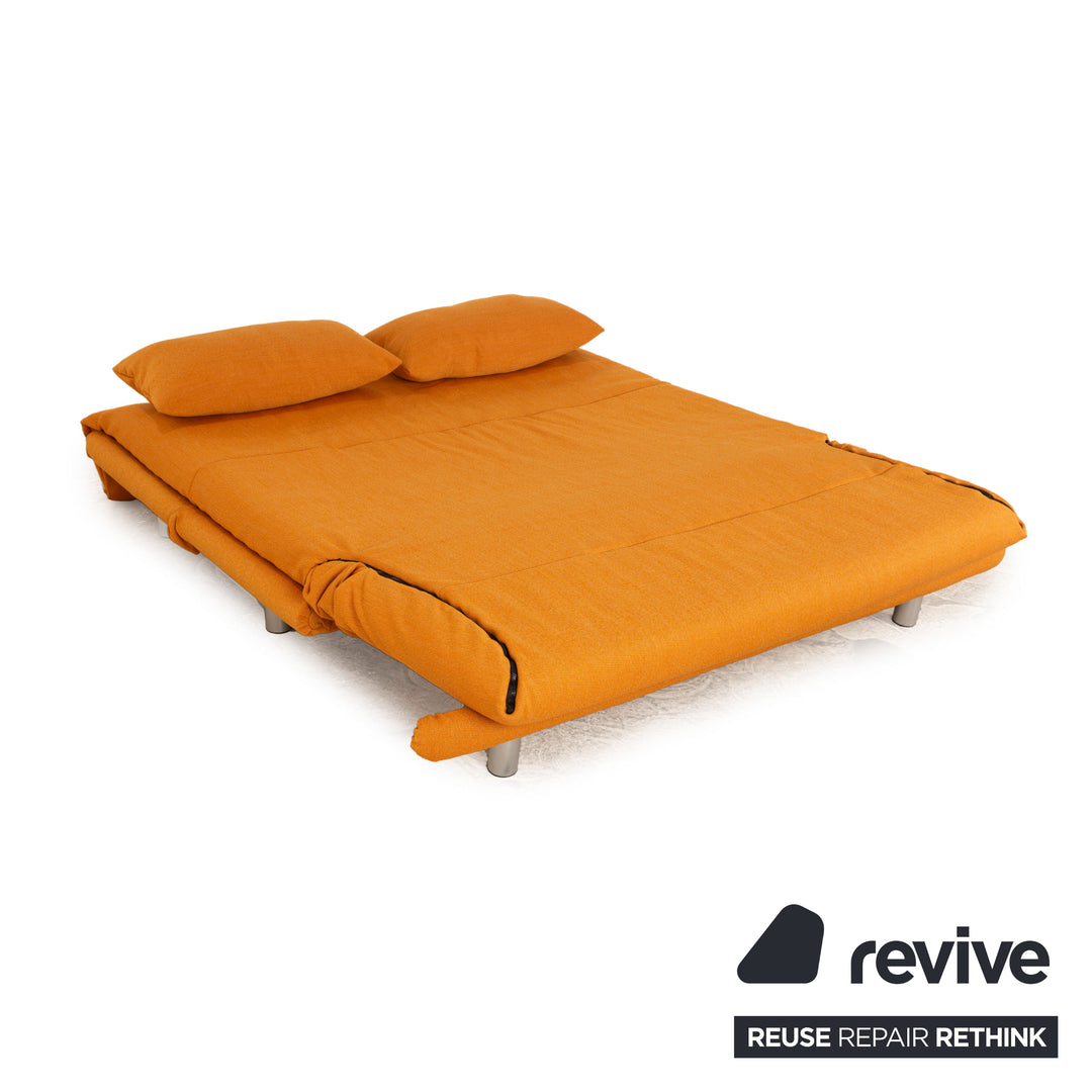 ligne roset Multy Stoff Dreisitzer Gelb Gold manuelle Funktion Schlafsofa Couch Neubezug