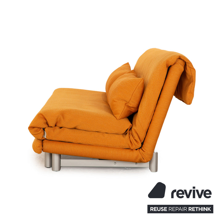 ligne roset Multy Stoff Dreisitzer Gelb Gold manuelle Funktion Schlafsofa Couch Neubezug