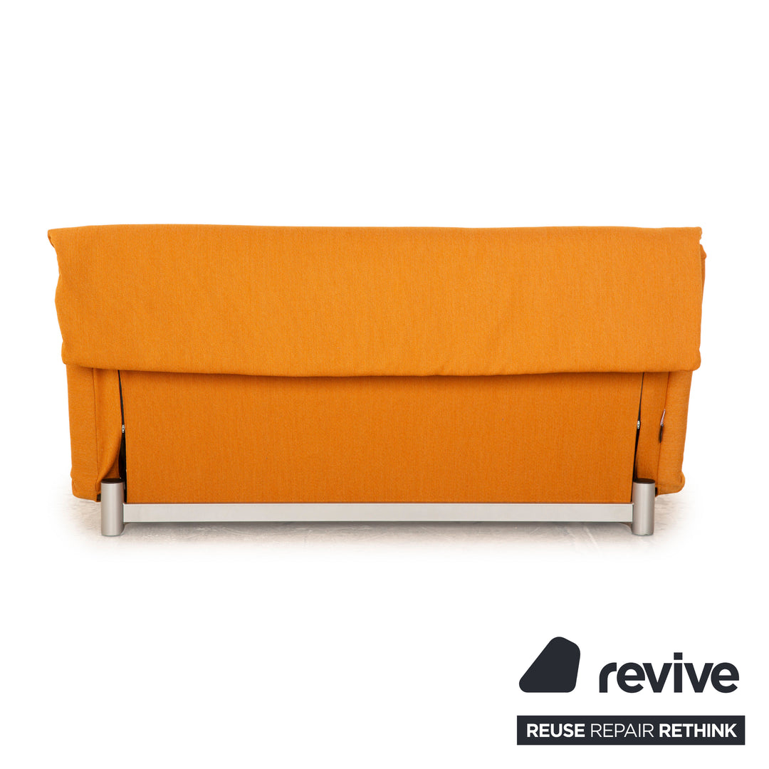 ligne roset Multy Stoff Dreisitzer Gelb Gold manuelle Funktion Schlafsofa Couch Neubezug