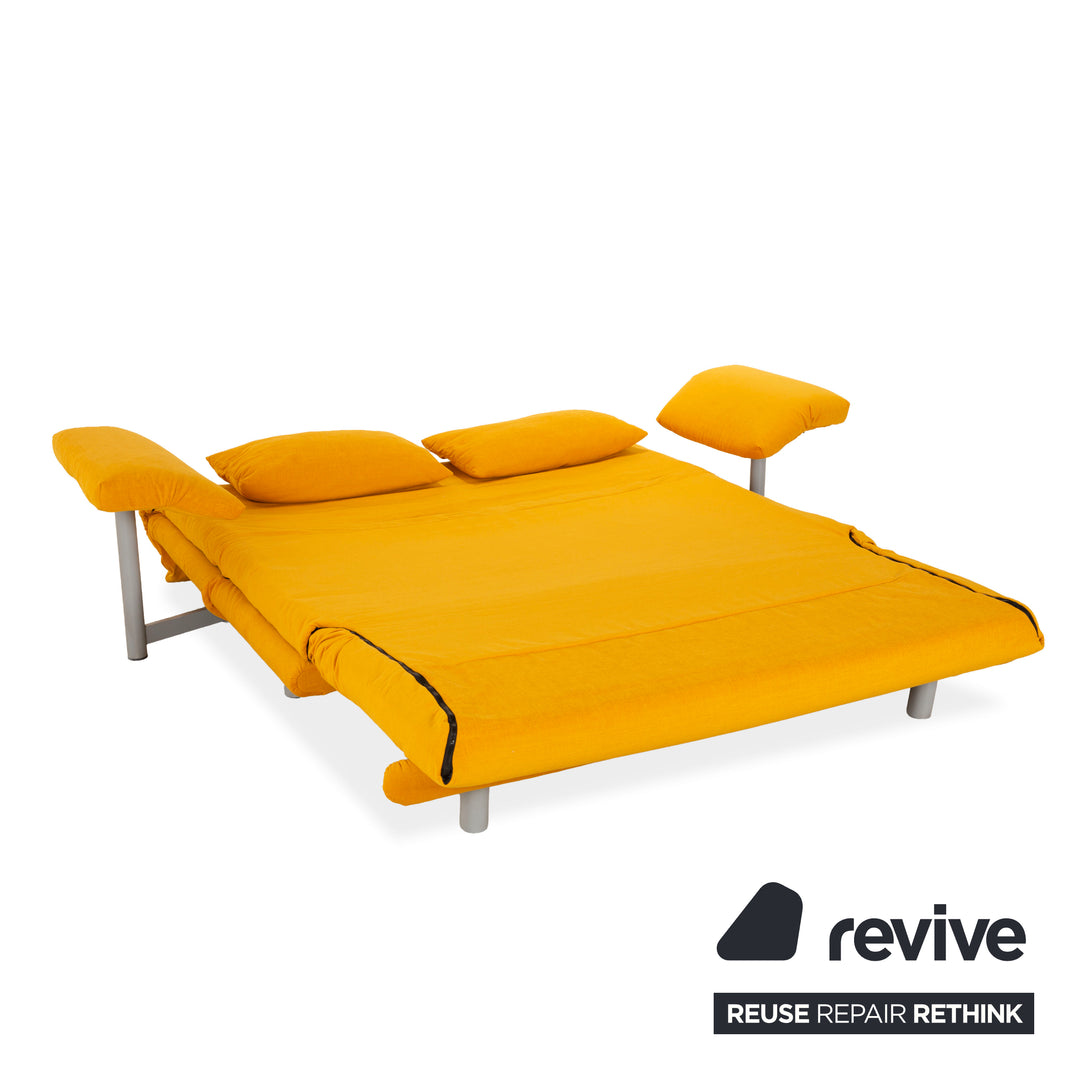 Ligne Roset Multy Stoff Dreisitzer Gelb Gold Sofa Couch Schlafsofa Neubezug inkl. Armlehnen