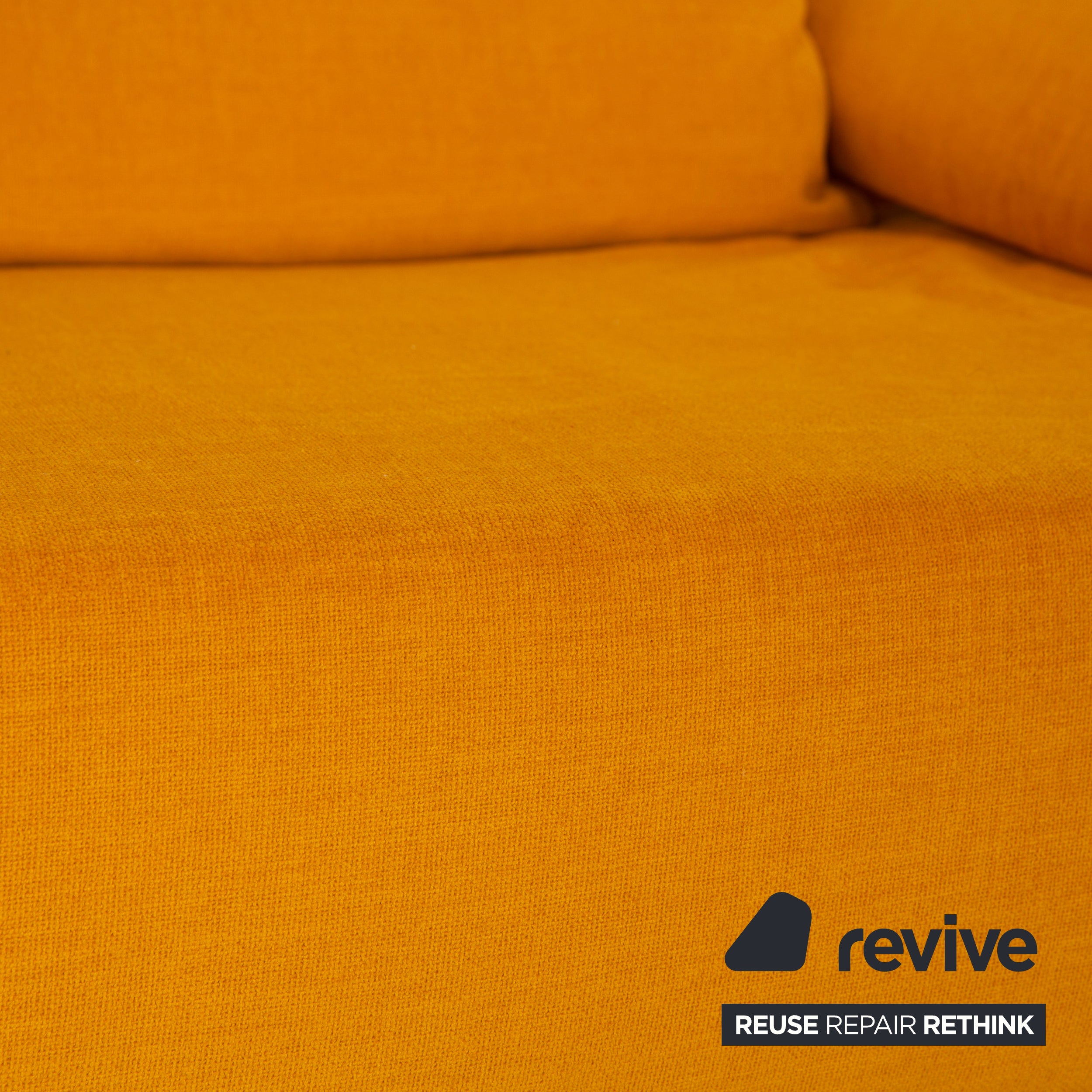 Ligne Roset Multy Stoff Dreisitzer Gelb Gold Sofa Couch Schlafsofa Neubezug inkl. Armlehnen