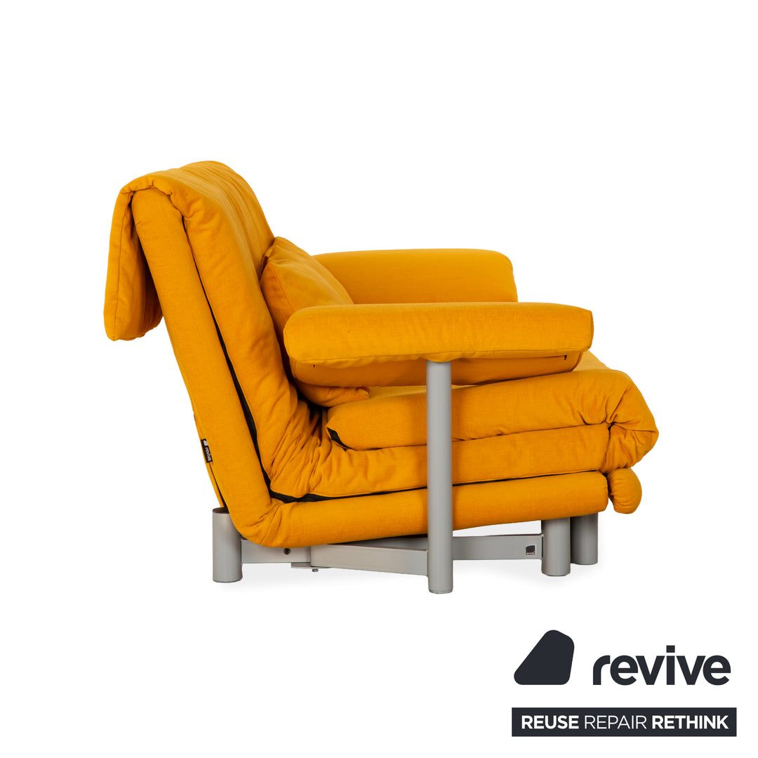Ligne Roset Multy Stoff Dreisitzer Gelb Gold Sofa Couch Schlafsofa Neubezug inkl. Armlehnen
