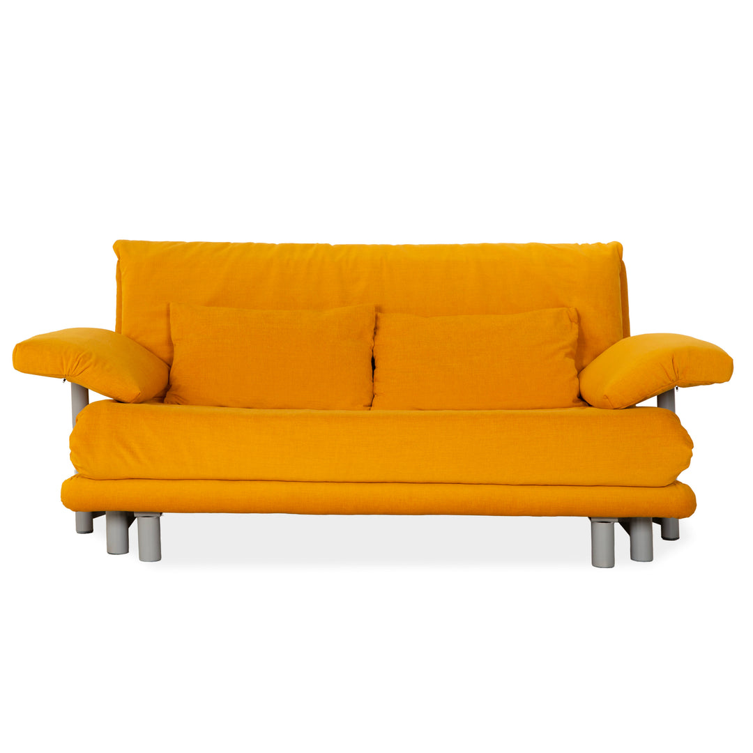 Ligne Roset Multy Stoff Dreisitzer Gelb Gold Sofa Couch Schlafsofa Neubezug inkl. Armlehnen