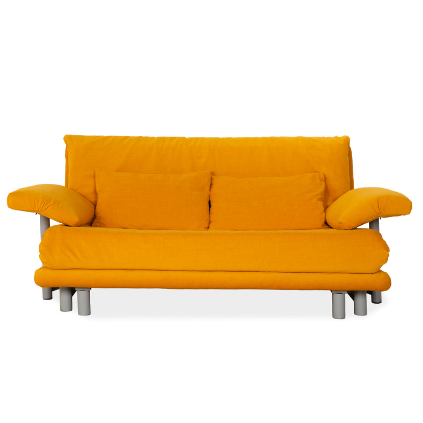 Ligne Roset Multy Stoff Dreisitzer Gelb Gold Sofa Couch Schlafsofa Neubezug inkl. Armlehnen