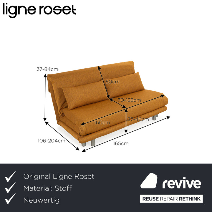 ligne roset Multy Stoff Dreisitzer Gelb manuelle Funktion Schlaffunktion Neubezug