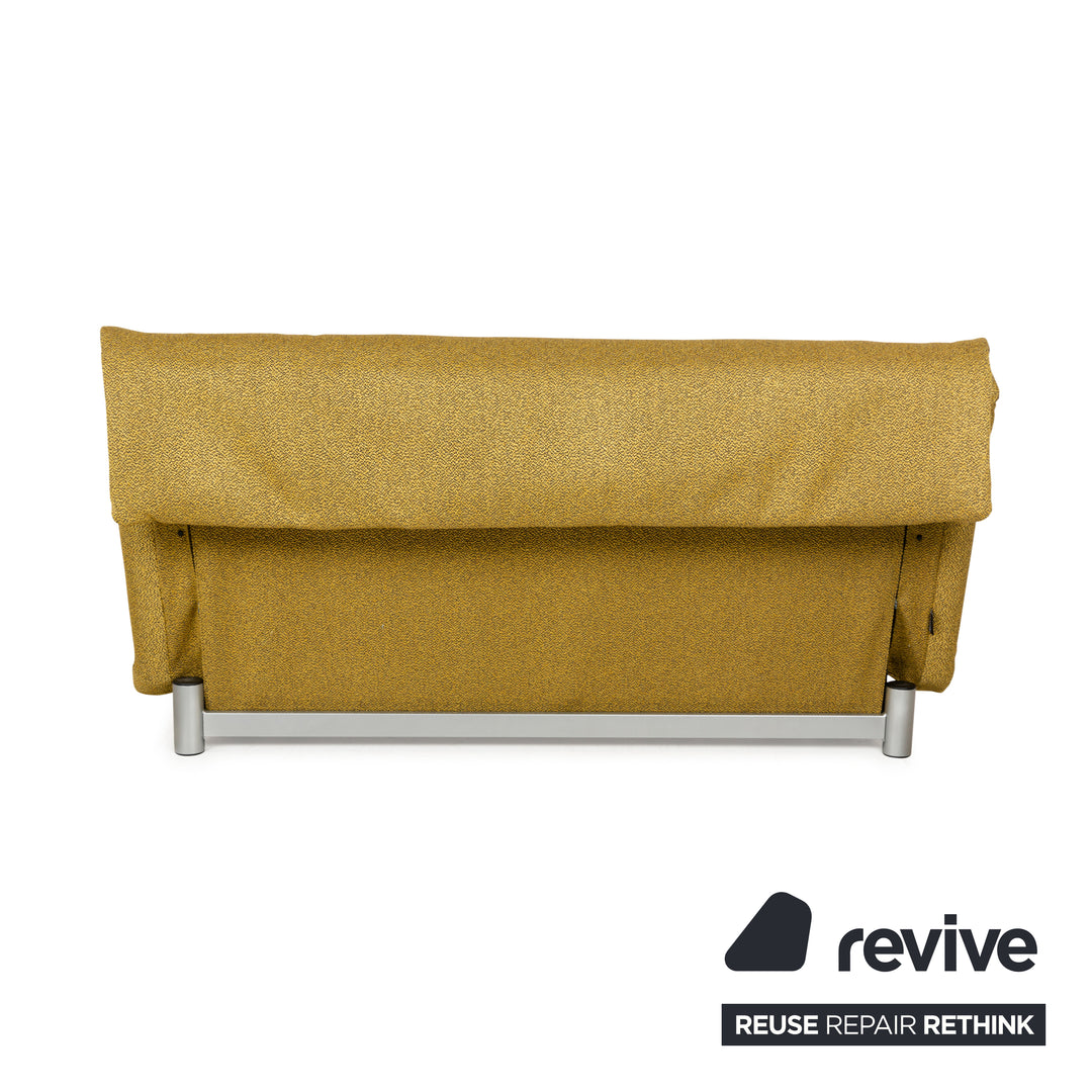 ligne roset tissu Multy trois places jaune fonction manuelle fonction sommeil housse neuve