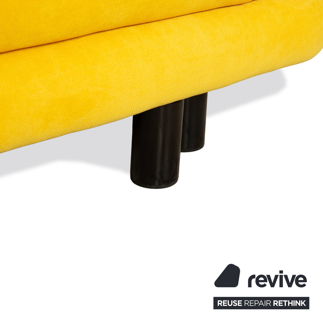 Ligne Roset Multy fabric three-seater yellow manual function sleep function re-cover armrests