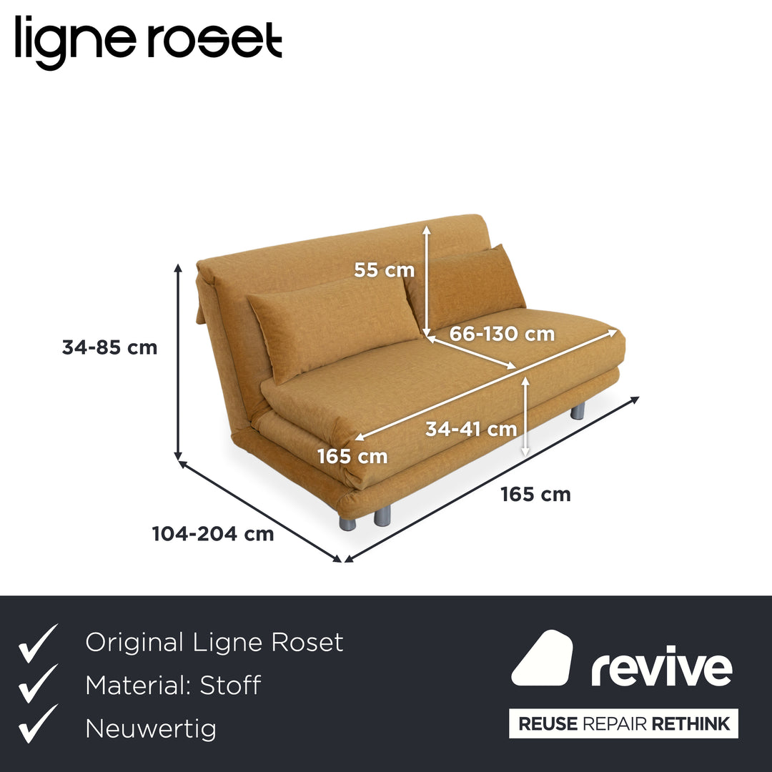 Ligne Roset Multy Stoff Dreisitzer Gelb manuelle Funktion Schlafsofa Neubezug
