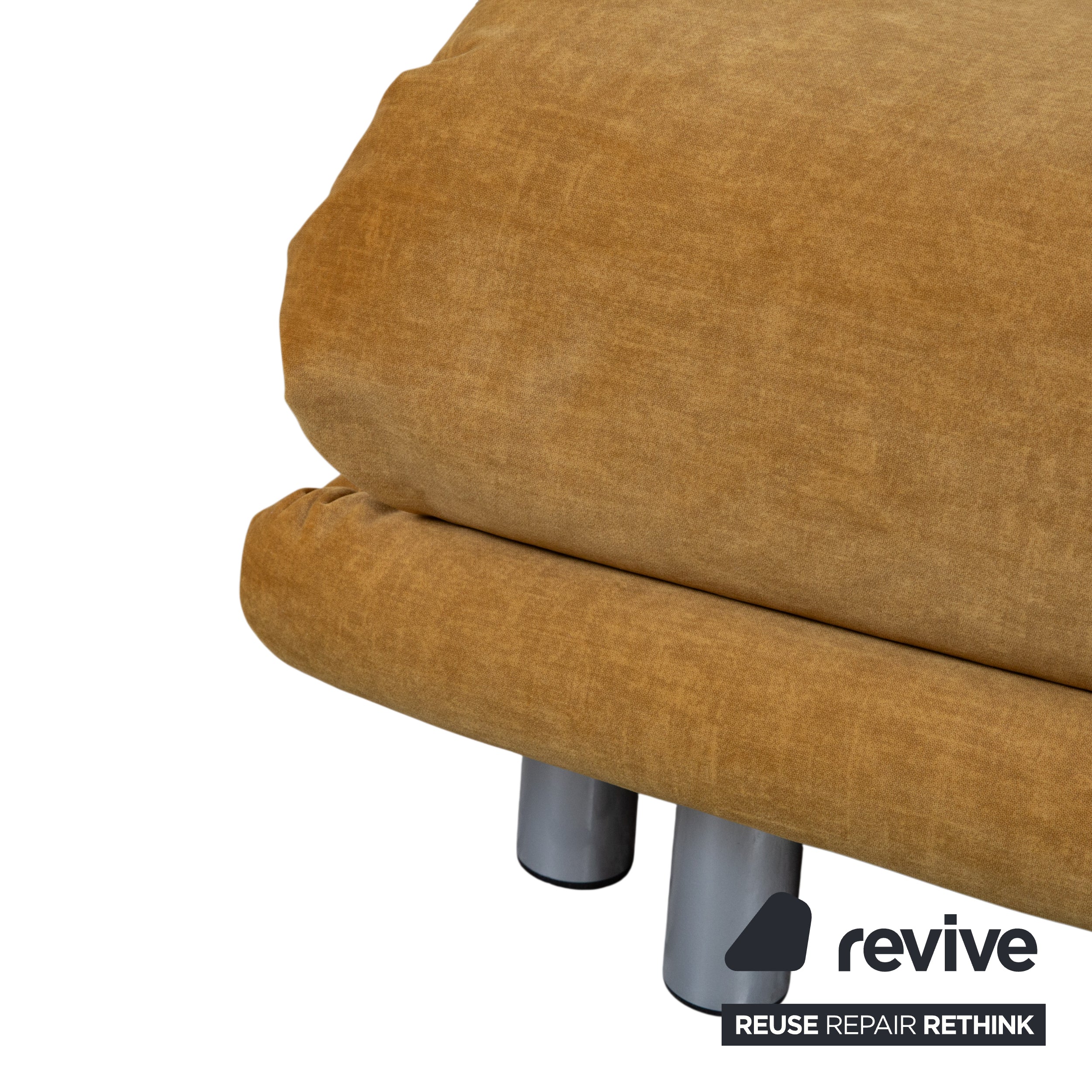 Ligne Roset Multy stoffen driezitsbank geel handmatige functie slaapbank opnieuw bekleed