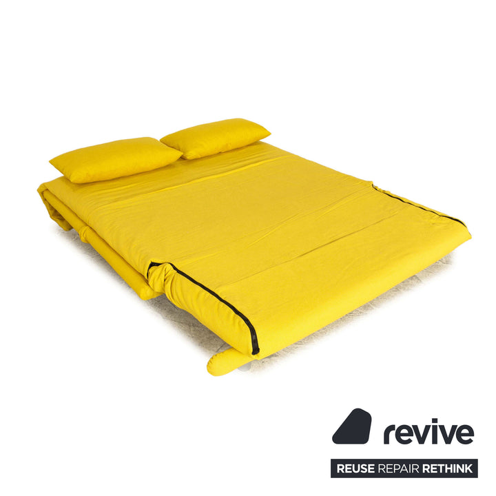 Ligne roset tissu multy trois places jaune fonction manuelle canapé lit housse de canapé neuve