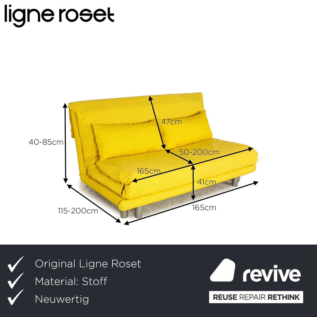 ligne roset multy fabric three-seater yellow manual function sofa bed couch new cover