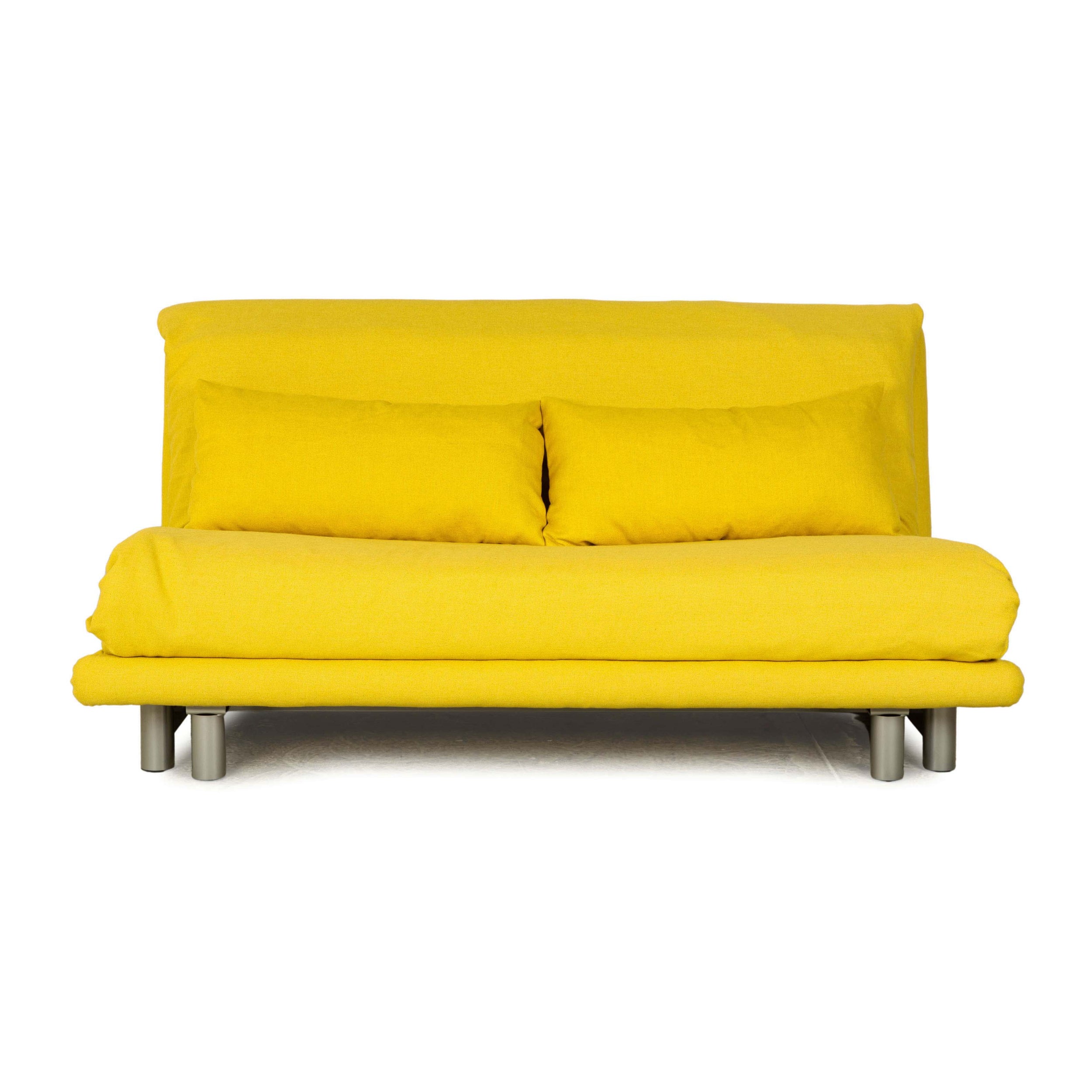 ligne roset multy fabric three-seater yellow manual function sofa bed couch new cover
