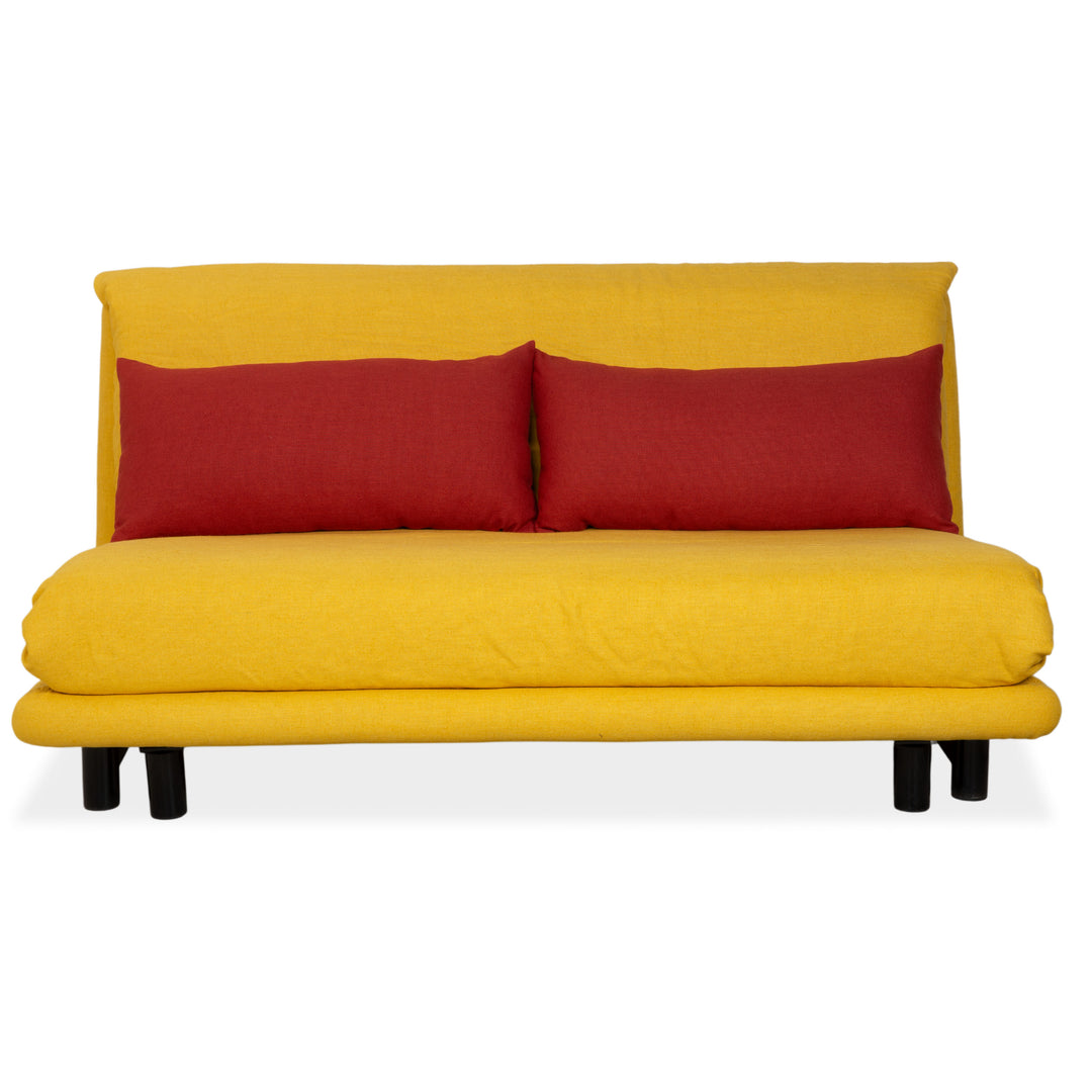 ligne roset Multy Fabric Three-seater Yellow Orange Manual Function Sofa Couch Reupholstered