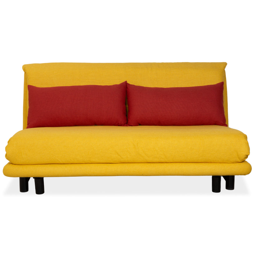ligne roset Multy Tissu Canapé Trois Places Jaune Orange Fonction manuelle Canapé Housse Neuve