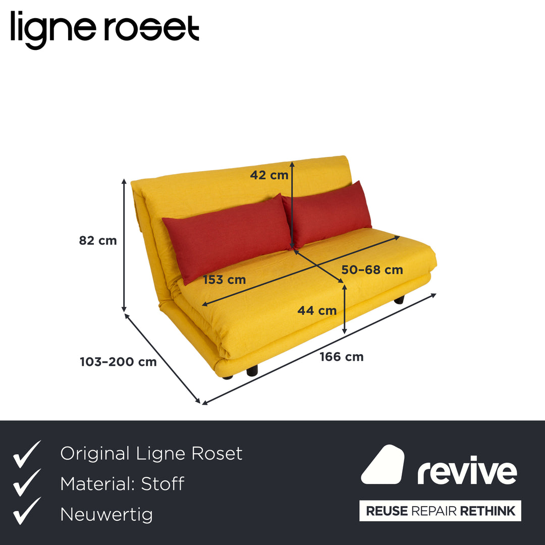 ligne roset Multy Fabric Three-seater Yellow Orange Manual Function Sofa Couch Reupholstered