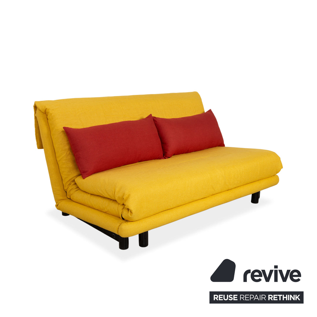 ligne roset Multy Fabric Three-seater Yellow Orange Manual Function Sofa Couch Reupholstered