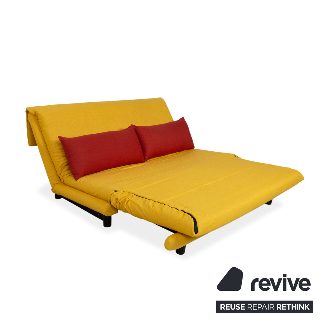 ligne roset Multy Fabric Three-seater Yellow Orange Manual Function Sofa Couch Reupholstered