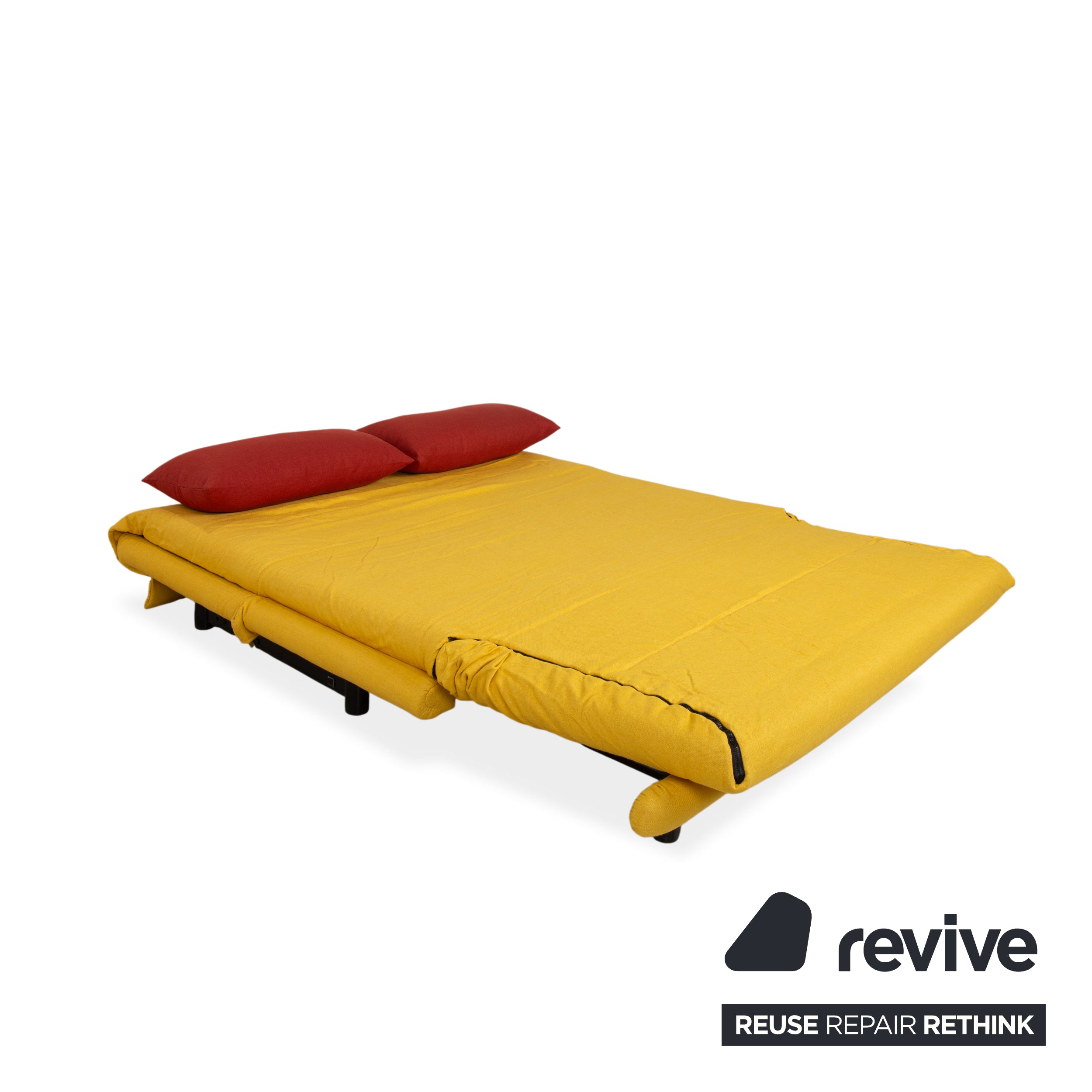 ligne roset Multy Tissu Canapé Trois Places Jaune Orange Fonction manuelle Canapé Housse Neuve