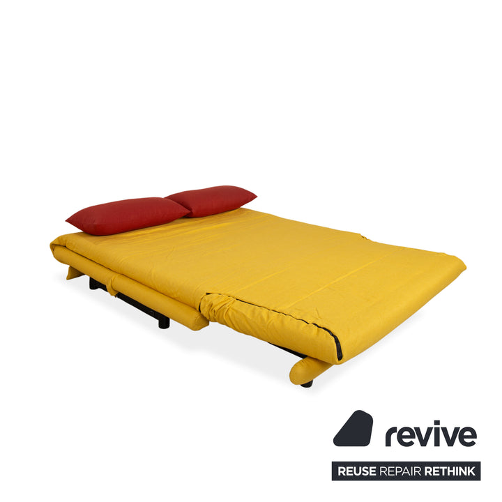 ligne roset Multy Fabric Three-seater Yellow Orange Manual Function Sofa Couch Reupholstered