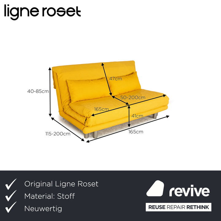 Ligne Roset Multy Fabric Three-Seater Yellow Sleeping Function