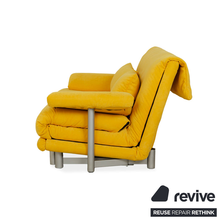 Ligne Roset Multy Stoff Dreisitzer Gelb Schlaffunktion Neubezug