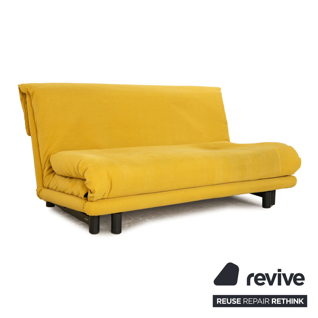 Ligne Roset Multy stof trepersoners gul sovesofa manuel funktion