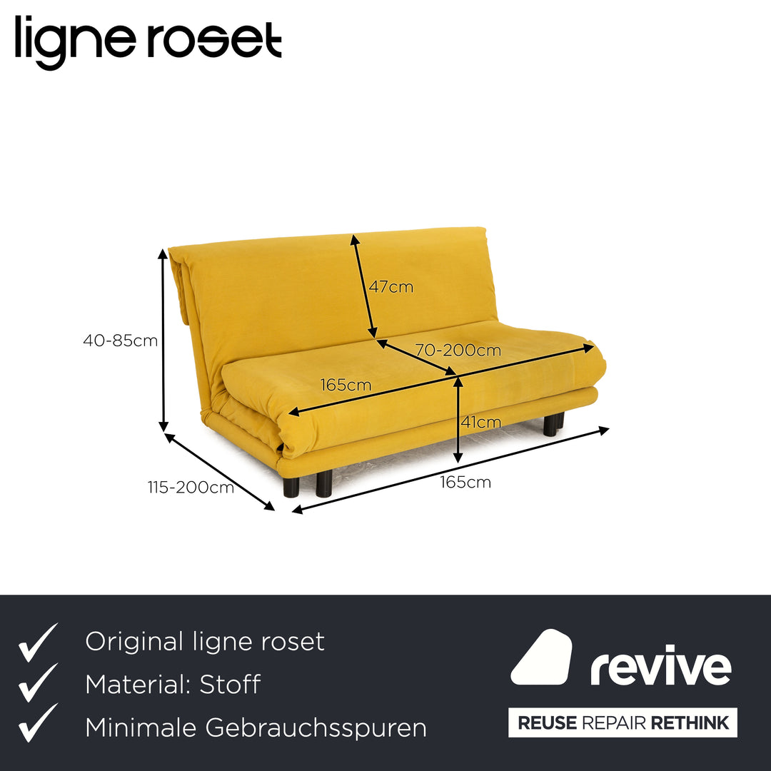 Ligne Roset Multy stof trepersoners gul sovesofa manuel funktion