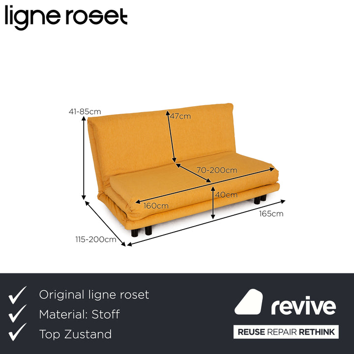 ligne roset Multy Stoff Dreisitzer Gelb Sofa Couch Funktion Schlafsofa Neubezug
