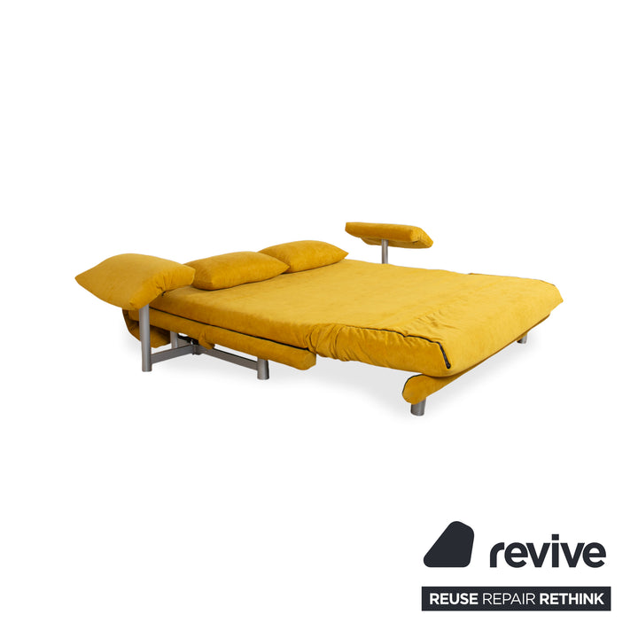Ligne Roset Multy Fabric Three-Seater Yellow Sofa Couch Manual Sleeping Function New Cover BINGO 5709