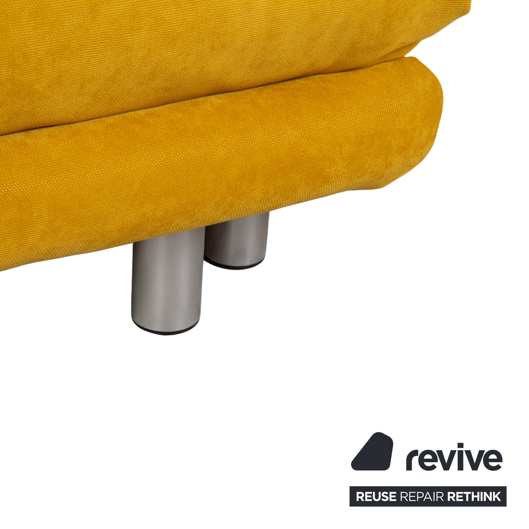 Ligne Roset Multy Stoff Dreisitzer Gelb Sofa Couch manuelle Schlaffunktion Neubezug BINGO 5709