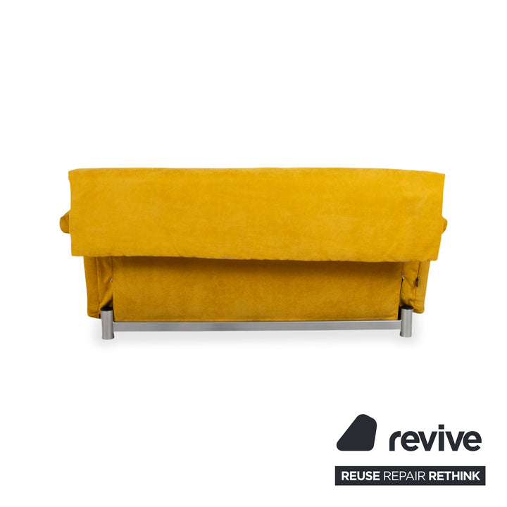Ligne Roset Multy Fabric Three-Seater Yellow Sofa Couch Manual Sleeping Function New Cover BINGO 5709