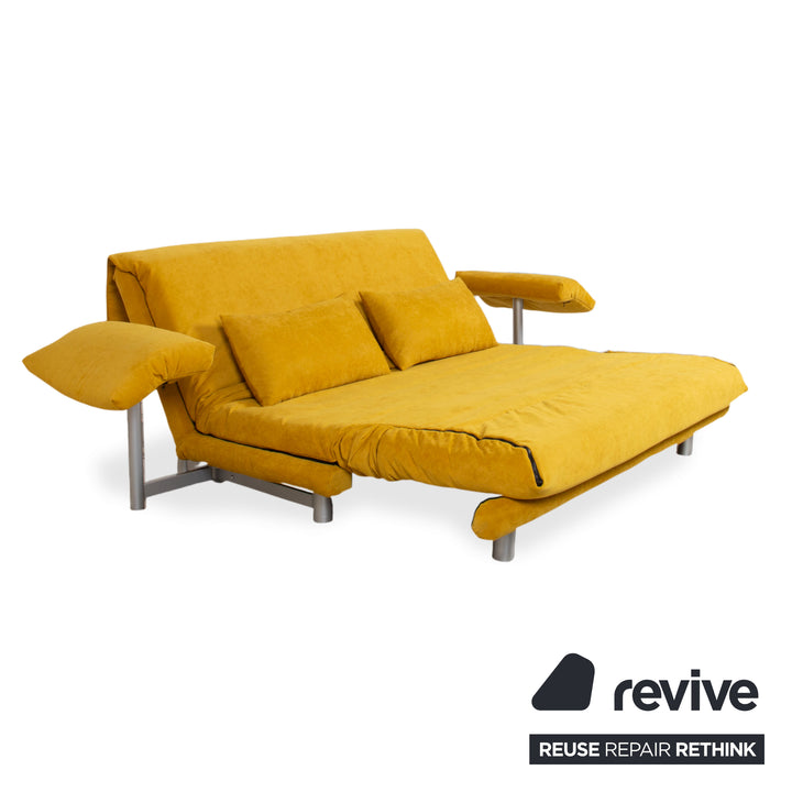 Ligne Roset Multy Fabric Three-Seater Yellow Sofa Couch Manual Sleeping Function New Cover BINGO 5709