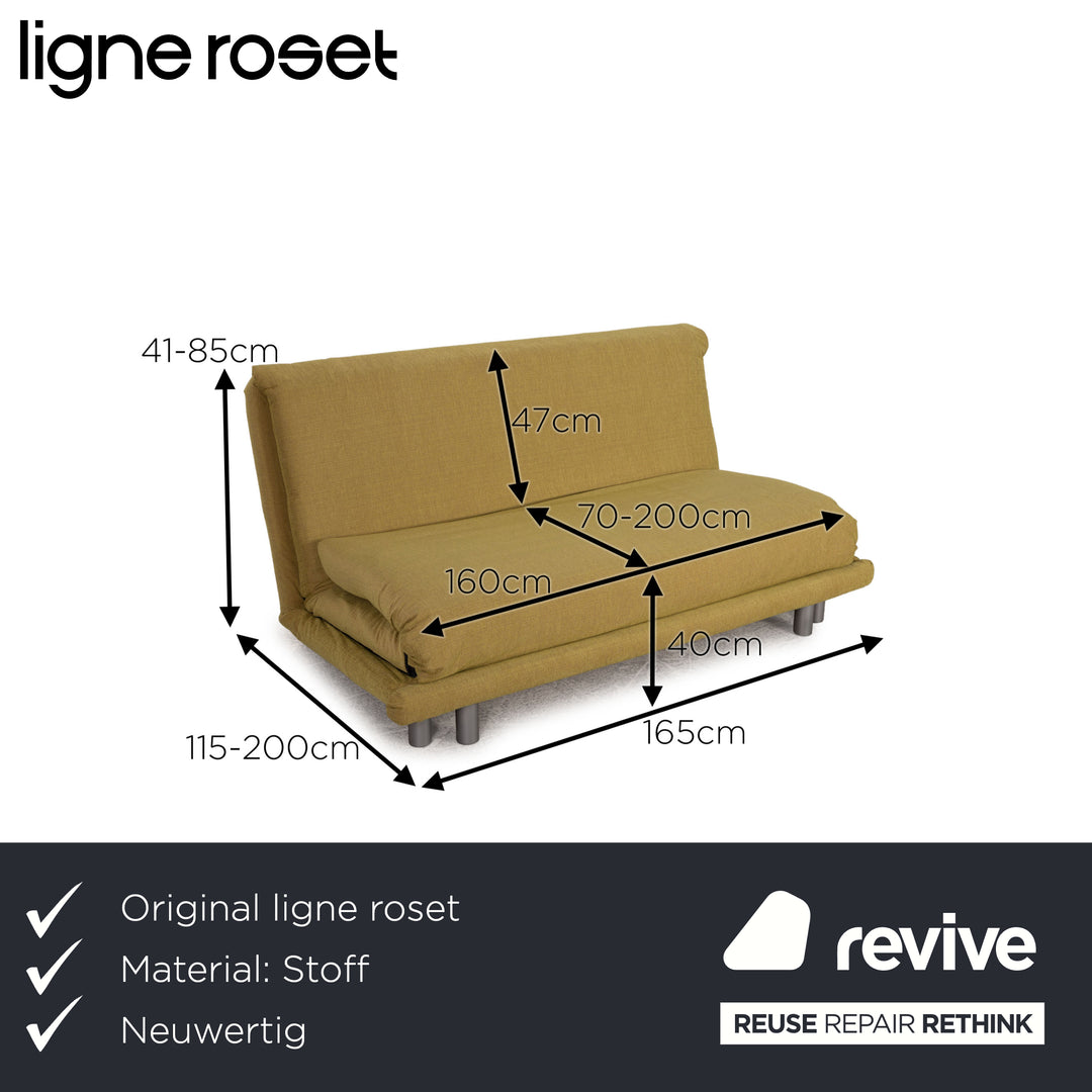 Ligne roset Canapé 3 places en tissu Multy jaune fonction couchage housse neuve