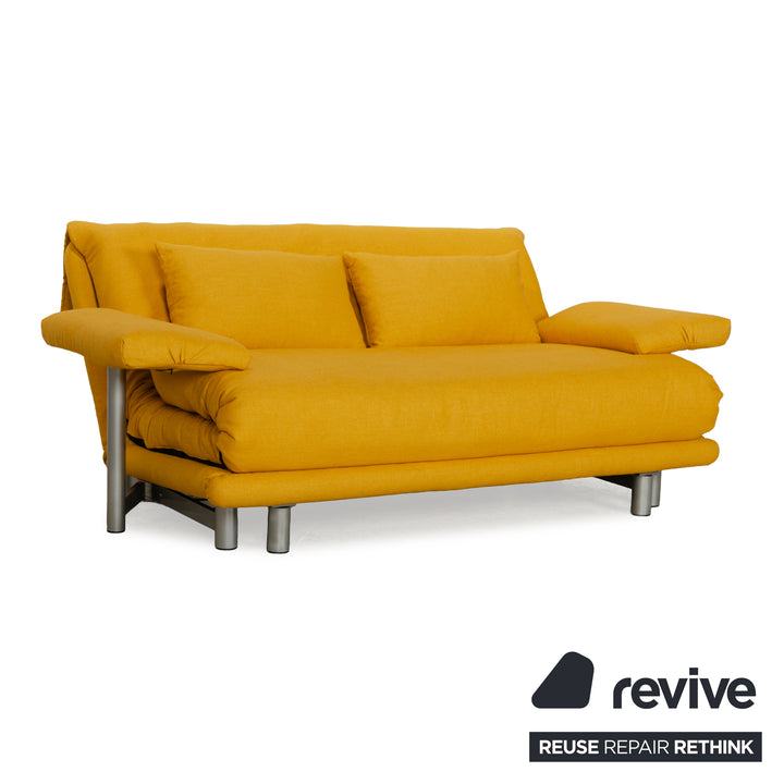 Ligne Roset Multy Fabric Three-Seater Yellow Sofa Couch Sofa Bed Reupholstery