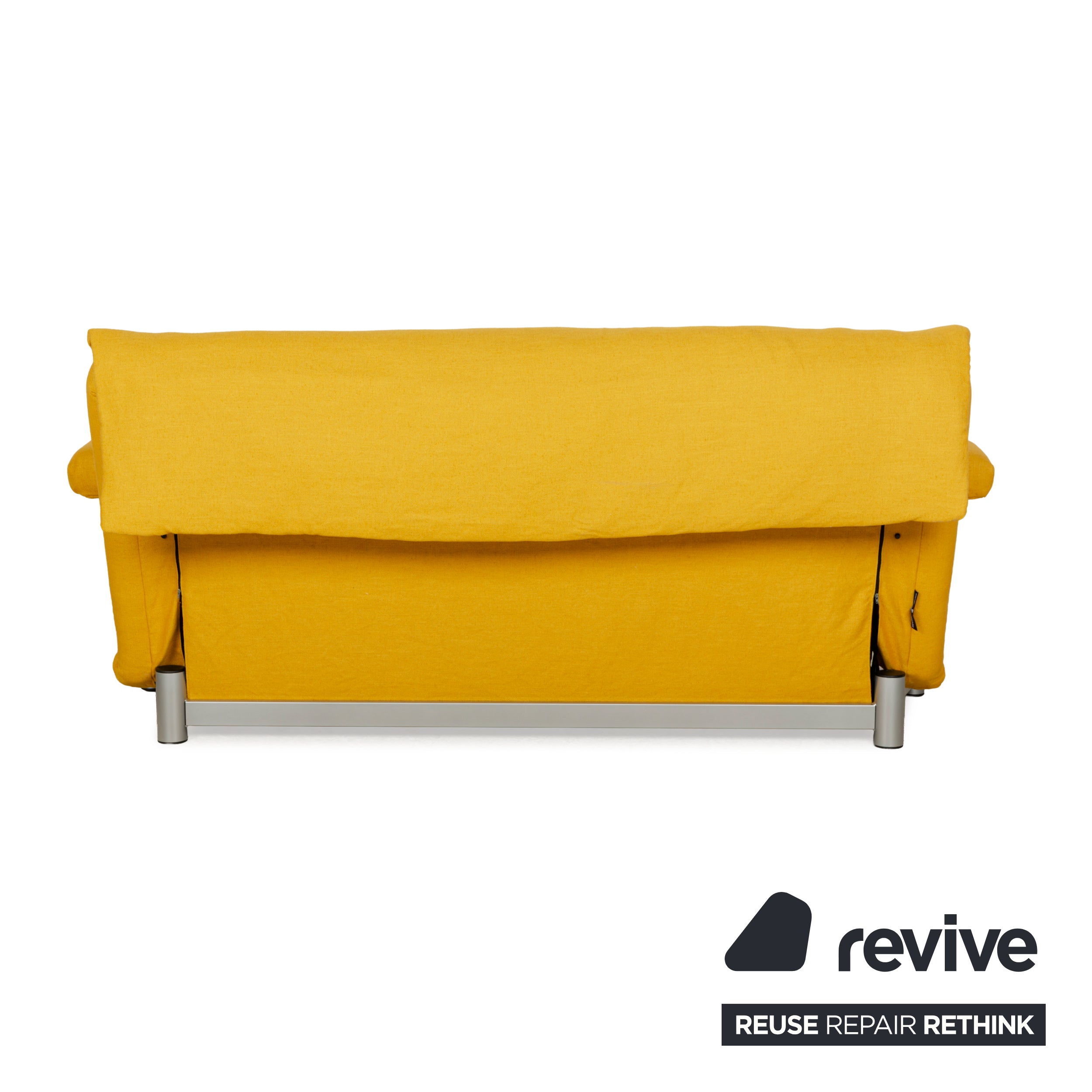 Canapé-lit trois places en tissu jaune Ligne Roset Multy, rembourrage
