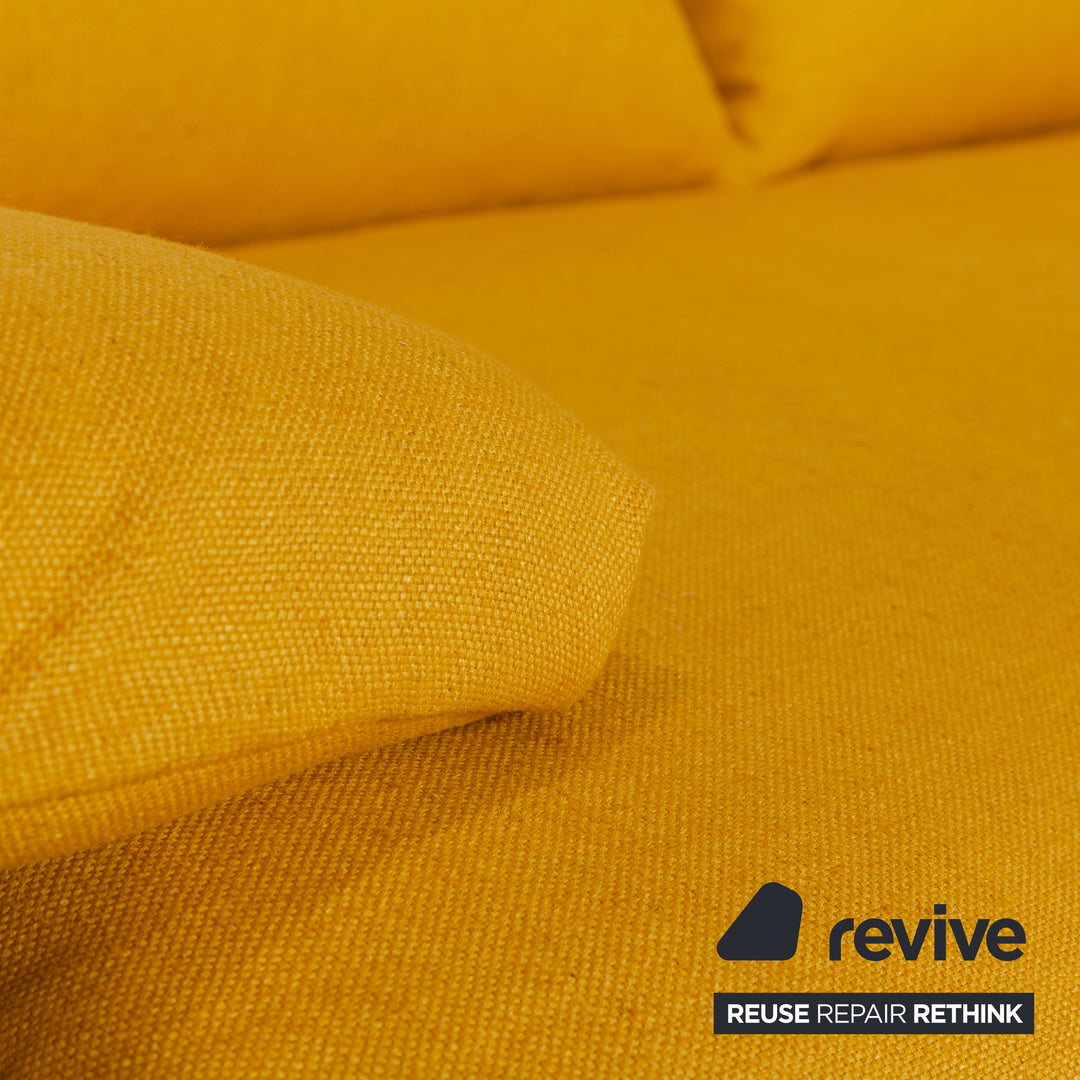 Ligne Roset Multy Fabric Three-Seater Yellow Sofa Couch Sofa Bed Reupholstery