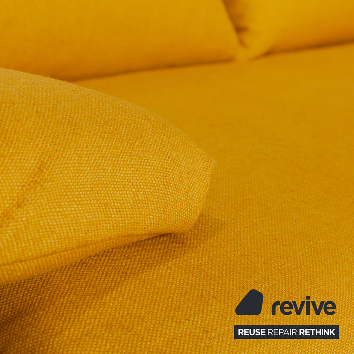 Ligne Roset Multy Fabric Three-Seater Yellow Sofa Couch Sofa Bed Reupholstery