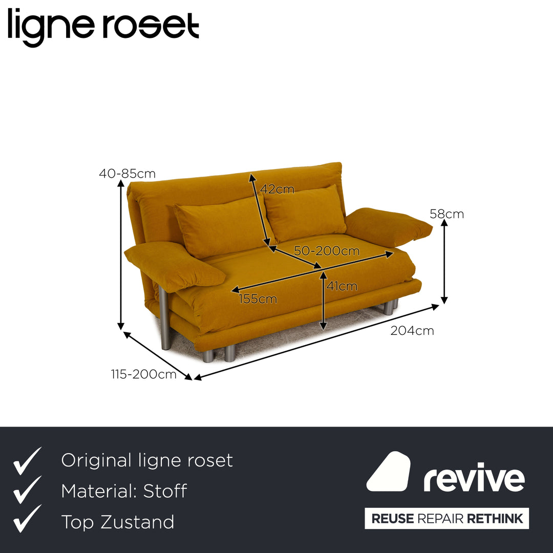 Ligne roset Canapé 3 places en tissu Multy jaune-vert fonction canapé fonction couchage nouvelle housse
