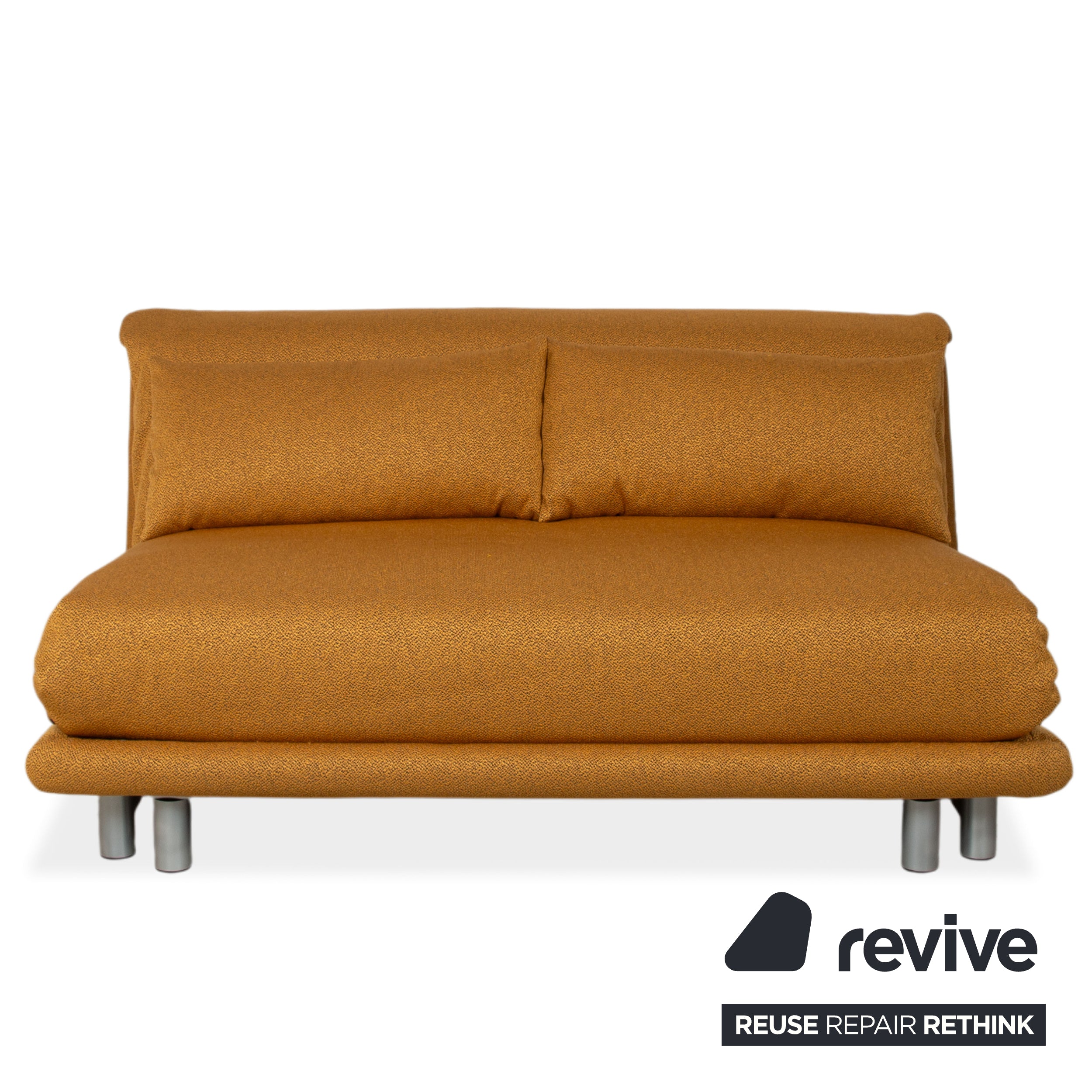 Ligne Roset Multy Tissu Trois places Doré fonction couchage manuelle piètement argenté canapé neuf