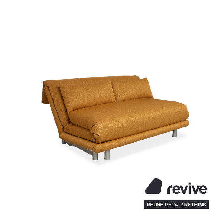 Ligne Roset Multy Tissu Trois places Doré fonction couchage manuelle piètement argenté canapé neuf