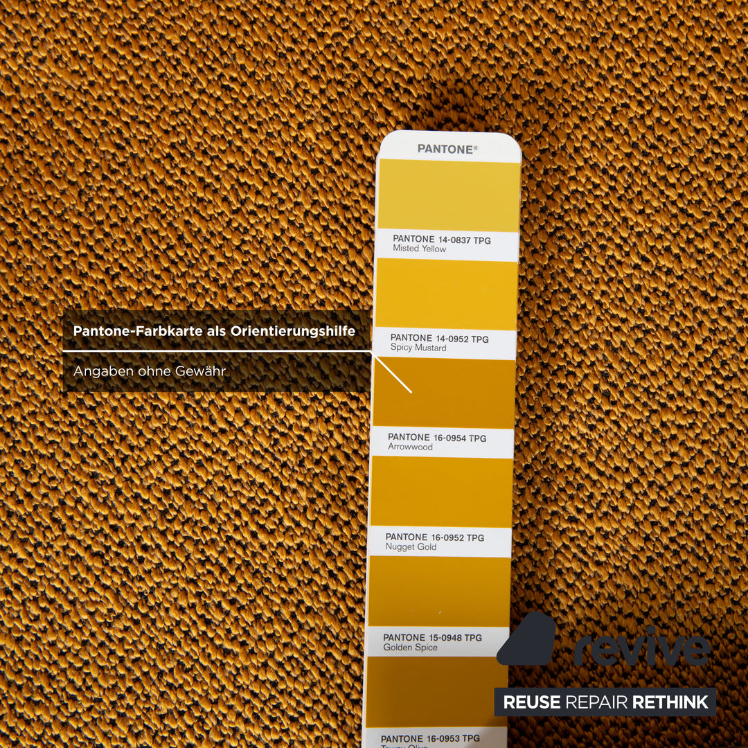 Ligne Roset Multy Stoff Dreisitzer Gold manuelle Schlaffunktion Gestell Silber Sofa Couch Neubezug