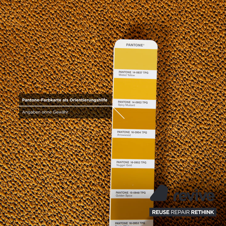 Ligne Roset Multy Stoff Dreisitzer Gold manuelle Schlaffunktion Gestell Silber Sofa Couch Neubezug
